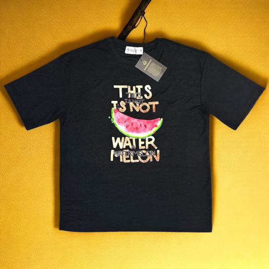 Full Black Half-sleeve WaterMelon T-shirt - [NEW ARRIVAL]