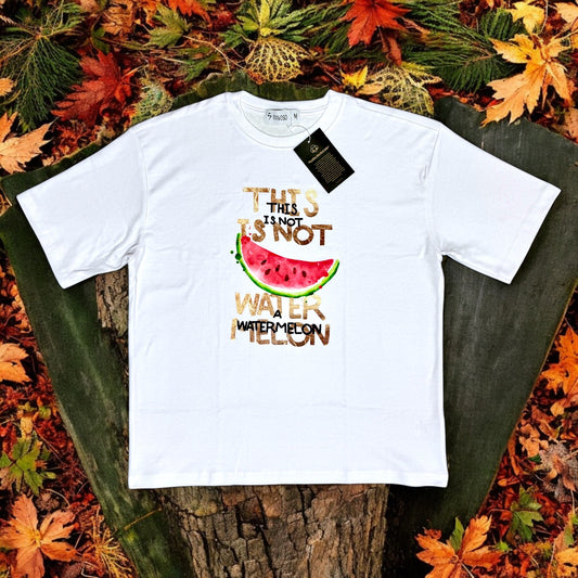 Pure White Half-sleeve WaterMelon T-shirt - [NEW ARRIVAL]