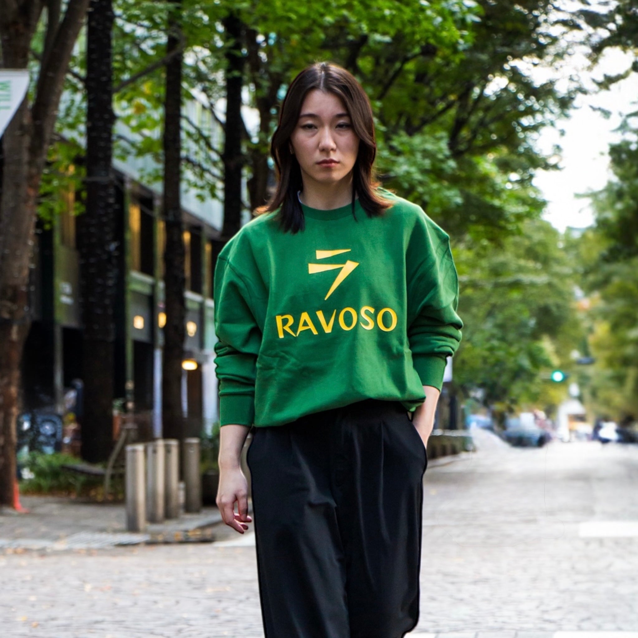 RAVOSO knitwear worn outdoors