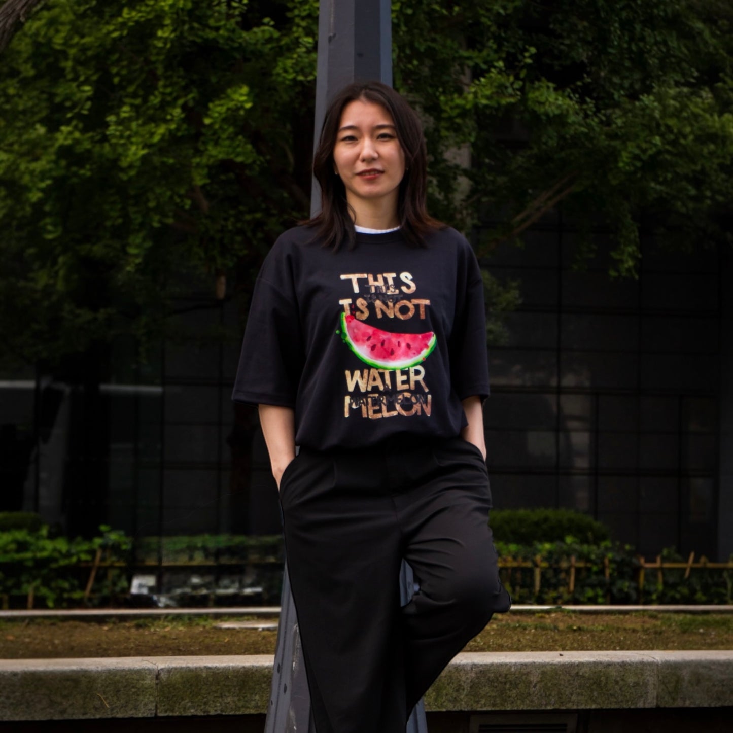 Full Black Half-sleeve WaterMelon T-shirt